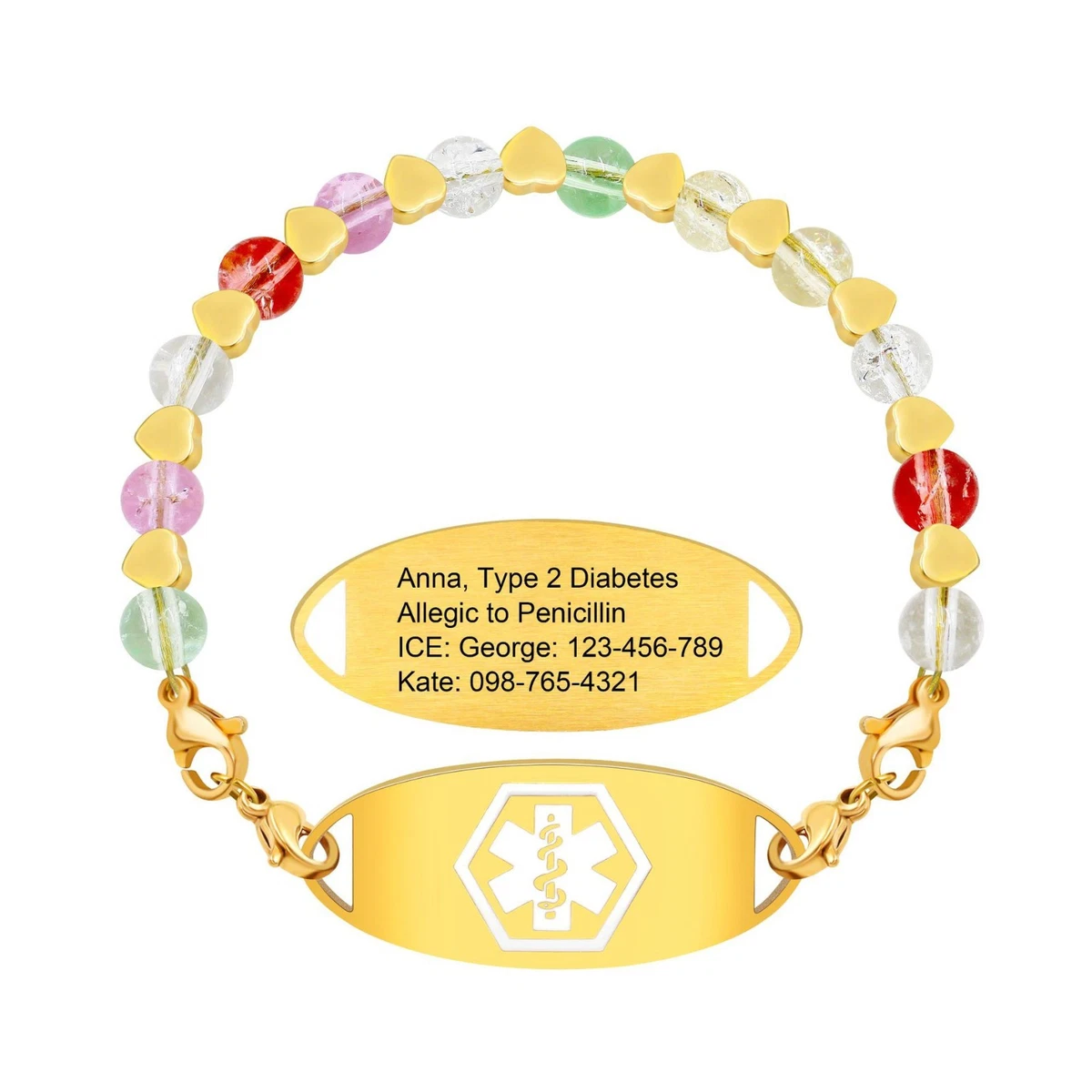 Braccialetto Di Avviso Medico Con Incisione Gratuita Per Uomo E Donna