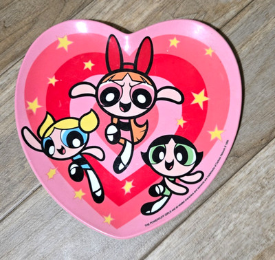 Powerpuff Girls Pink Heart Plate Zak Designs Vintage 1999 Melamine