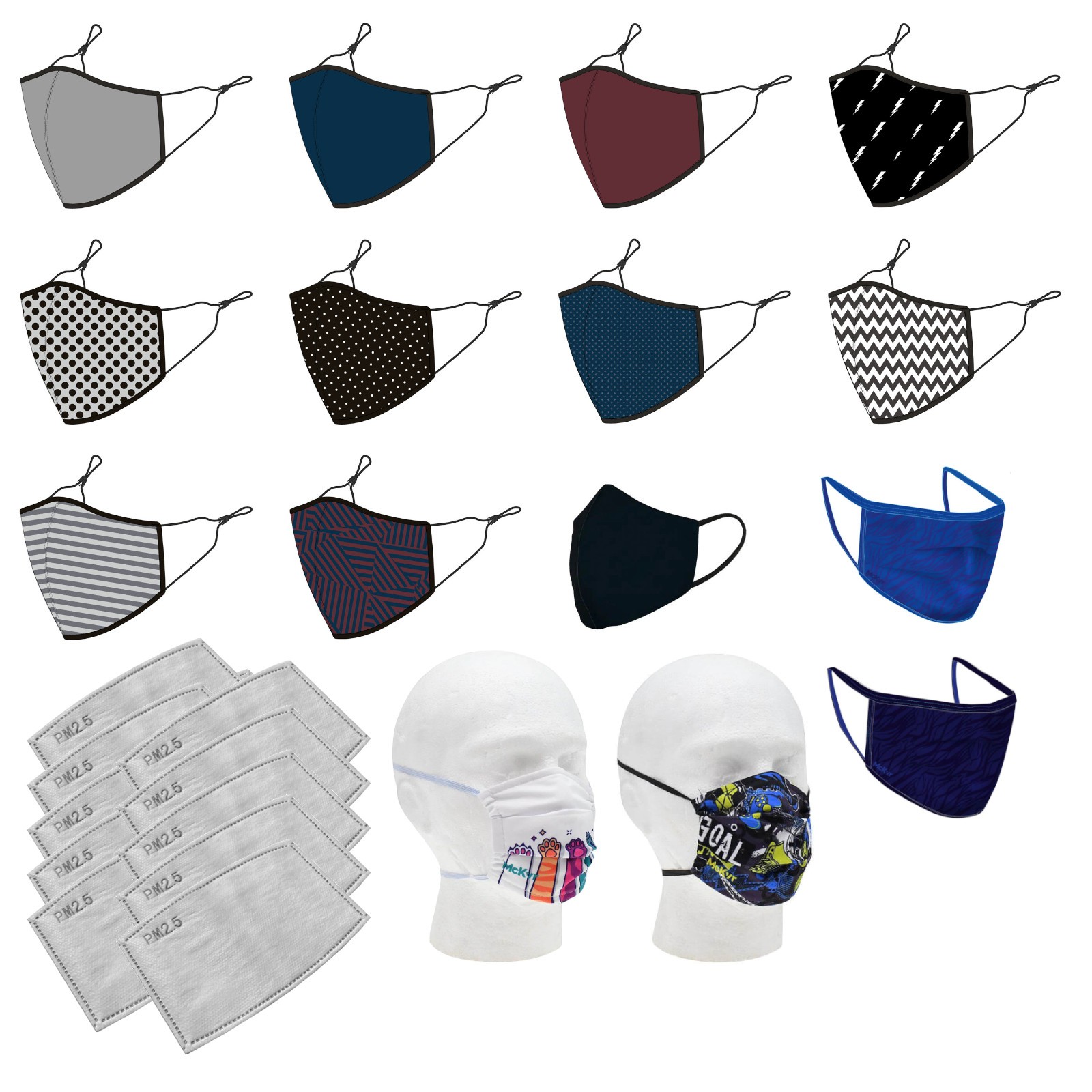 Washable Protective Face Mask Dust Protector Adult Assorted 127 Job Lot