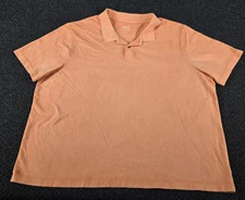 Untuckit Estounel Polo Shirt  XXXL Orange Ora Short Sleeve Knit Golf Casual