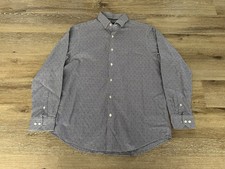 Hart Schaffner Marx Men s Long Sleeve Button Up Shirt Cotton Blue Size L