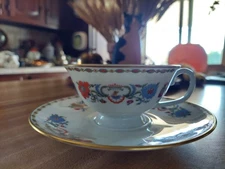 Limoges A Raynaud Ceralene Vieux Chine Tea Cup & Saucer - excellent condition