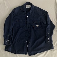 Rasco FR Cat2 2112 Mens 2XL Reg Blue Pearl Snap Western Shirt Flame Resistant