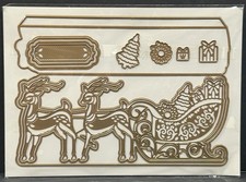 NEW Anna Griffin SLEIGH EASEL CARD DIES AG1298 Santa's Sleigh Reindeer Christmas