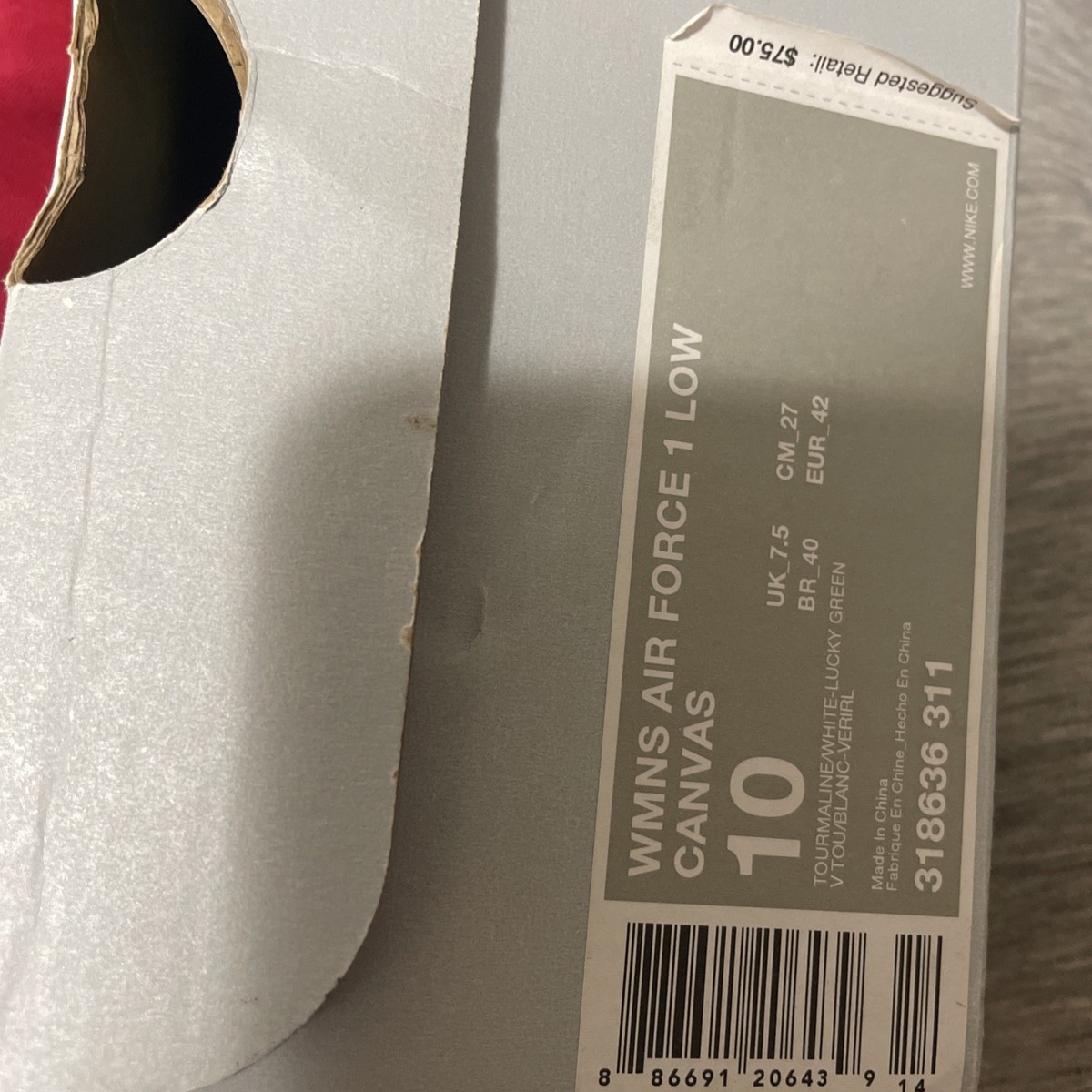 Nike Air Force 1 2007 Low Canvas (W) - Size 10 Womens 318636-311