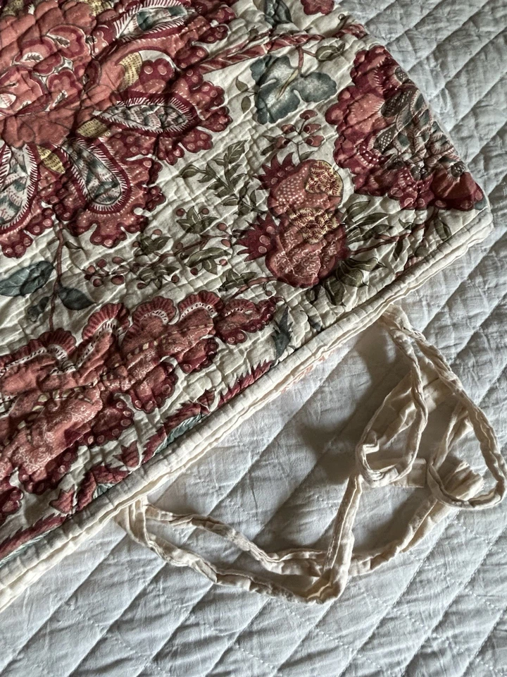 Pottery Barn Palampore Cora Acolchado Falso Granada Coral Rosa 1- Estándar Foto 4 de 4