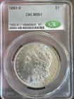 MS 61 ~ 1883 O Morgan Silver Dollar ~ CAC GRADED ~ BU ~ 90% Silver $1