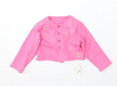 tuc tuc Mädchen rosa Baumwolle Strickjacke Pullover Größe 6-9 Monate