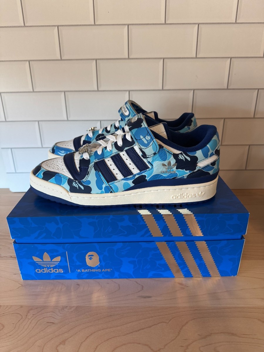 BAPE x adidas Forum 84 Low 30th Anniversary Blue Men's Size 11.5