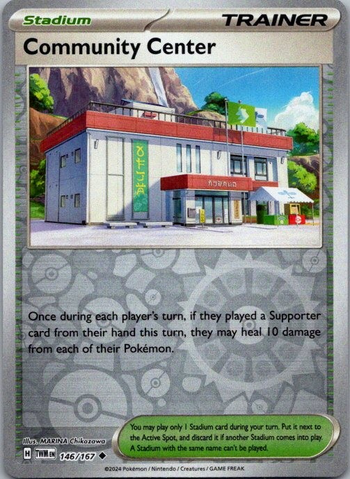 Community Center 146/167 Uncommon Twilight Masquerade Pokemon Reverse Holo NM