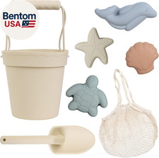 Silicone Beach Toys - Modern Baby Travel Friendly Beach Set Bucket, Shovel, 4