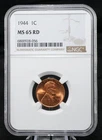 1944 Lincoln Wheat Cent NGC MS 66 RD Mint State 66 Red GEM 1C Coin