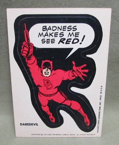 New Listing1975 DAREDEVIL STICKER Vintage Topps Marvel Comic Book Super Heroes card hero