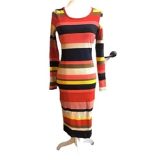 Plenty By Tracy Reese Anthropologie Dress Sm Multicolor Stripe Bodycon Coquette