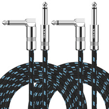 15FT 2 Pack Instrument Cable - Electric Bass Guitar Cable, Keyboard, AMP Cord