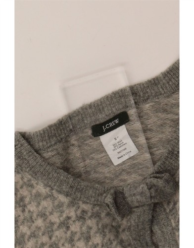 J. CREW Womens Crop Cardigan Sweater UK 10 Small Grey Houndstooth Wool ZM08 - Picture 3 of 3