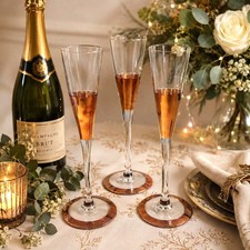 3 Vintage Orrefors Sweden Tall Champagne Stem...