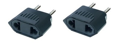 (110V to 220V) 2-PACK 220V Plug Adapter US Canada to EU Converter Korea Asia