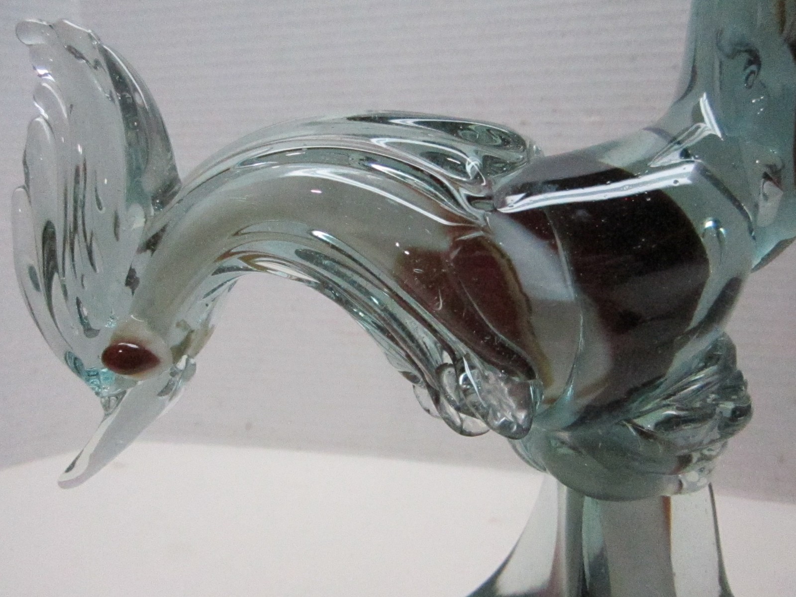 Mid Century Art Glass Murano Bird with Long Tail Figurine