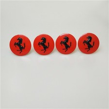 Ferrari Black Red Wheel Center Cap Set for 458 488 F8 F12 812 Roma 🔥