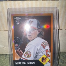 2022 Topps Chrome Platinum Anniversary - Mike Baumann #242 Orange Refractor /25