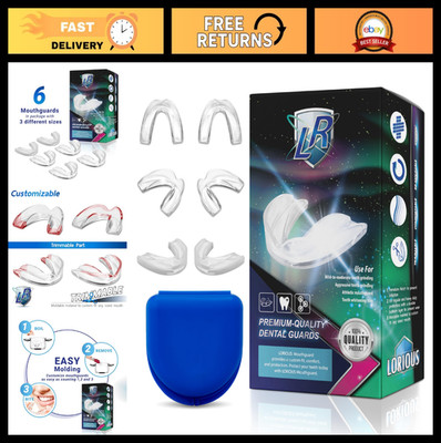 Custom Fit Moldable Mouthguards Pack of 6 - Teeth Grinding & Clenching Protectio