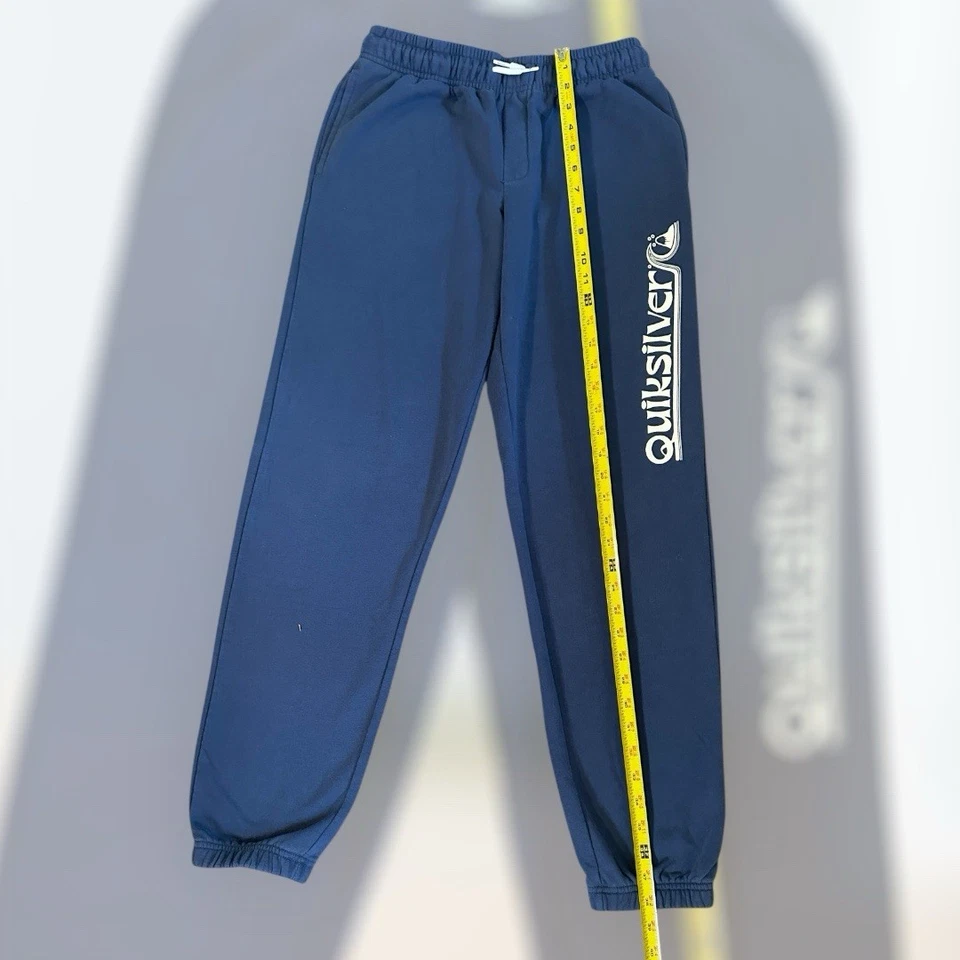 Navy Blue Quicksilver Sweatpants With White Logo Unisex Girl’s or Teen’s Large - Imagem 2 de 4