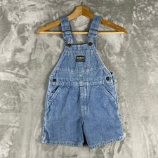 Vintage OshKosh B'gosh Overall Shorts Kids 4T Blue Denim Bib Made in USA