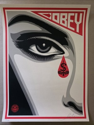 EYE ALERT Shepard Fairey 2010 S/N 18x24 Screen Print Obey Giant Rare