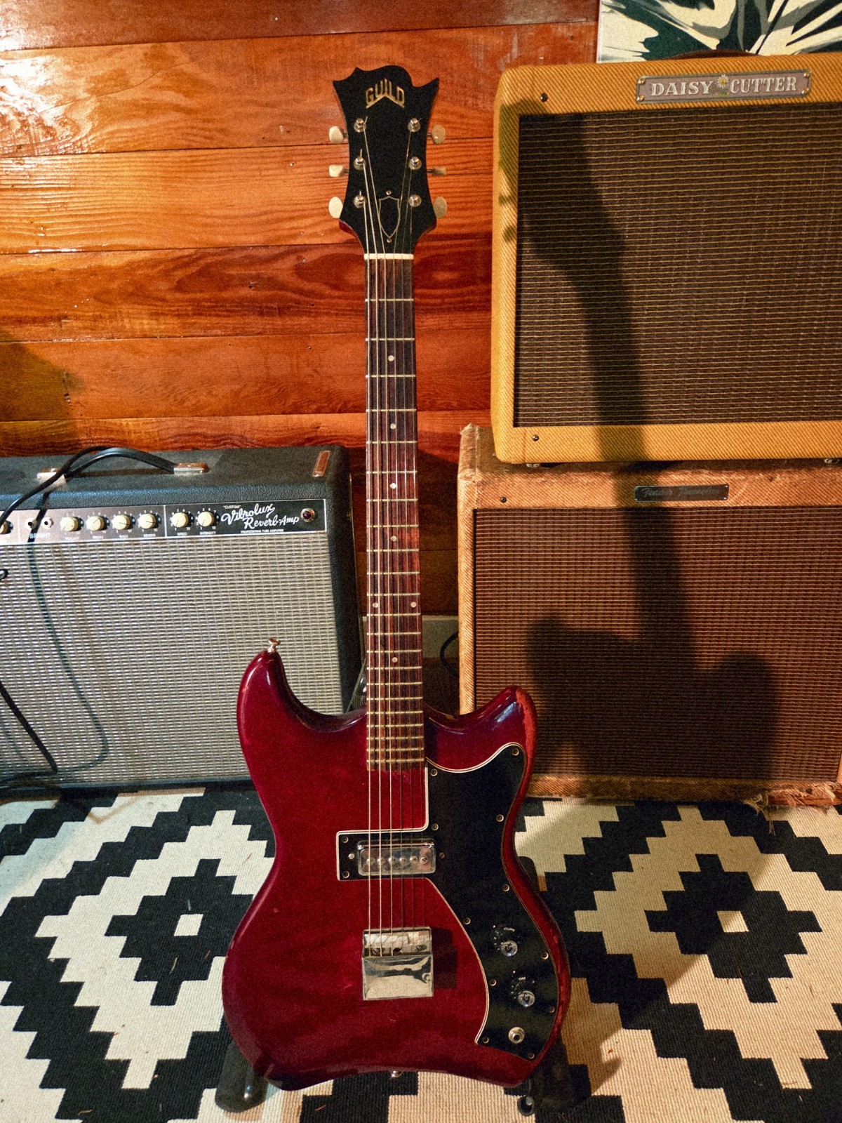 Guild S-50 Jet Star Vintage Solid Electric Guitar Red 6-String Right-Handed