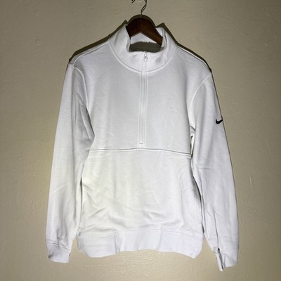 GOLF Nike 1/2 Zip Club Fleece Swoosh Sleeve Sweatshirt Men s S White DX6718 NWT