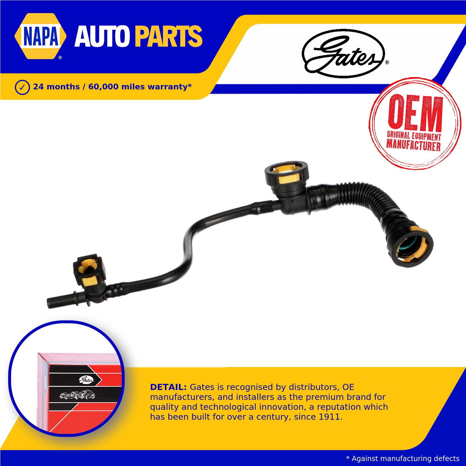 Crank Case Breather Pipe Hose EMH742 Gates 1192V9 747100742 Quality Guaranteed