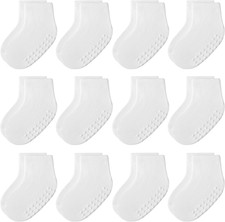 12 Pair Baby Toddler Socks Non-Slip Grip Cotton Ankle Socks for Boys Girls Non S