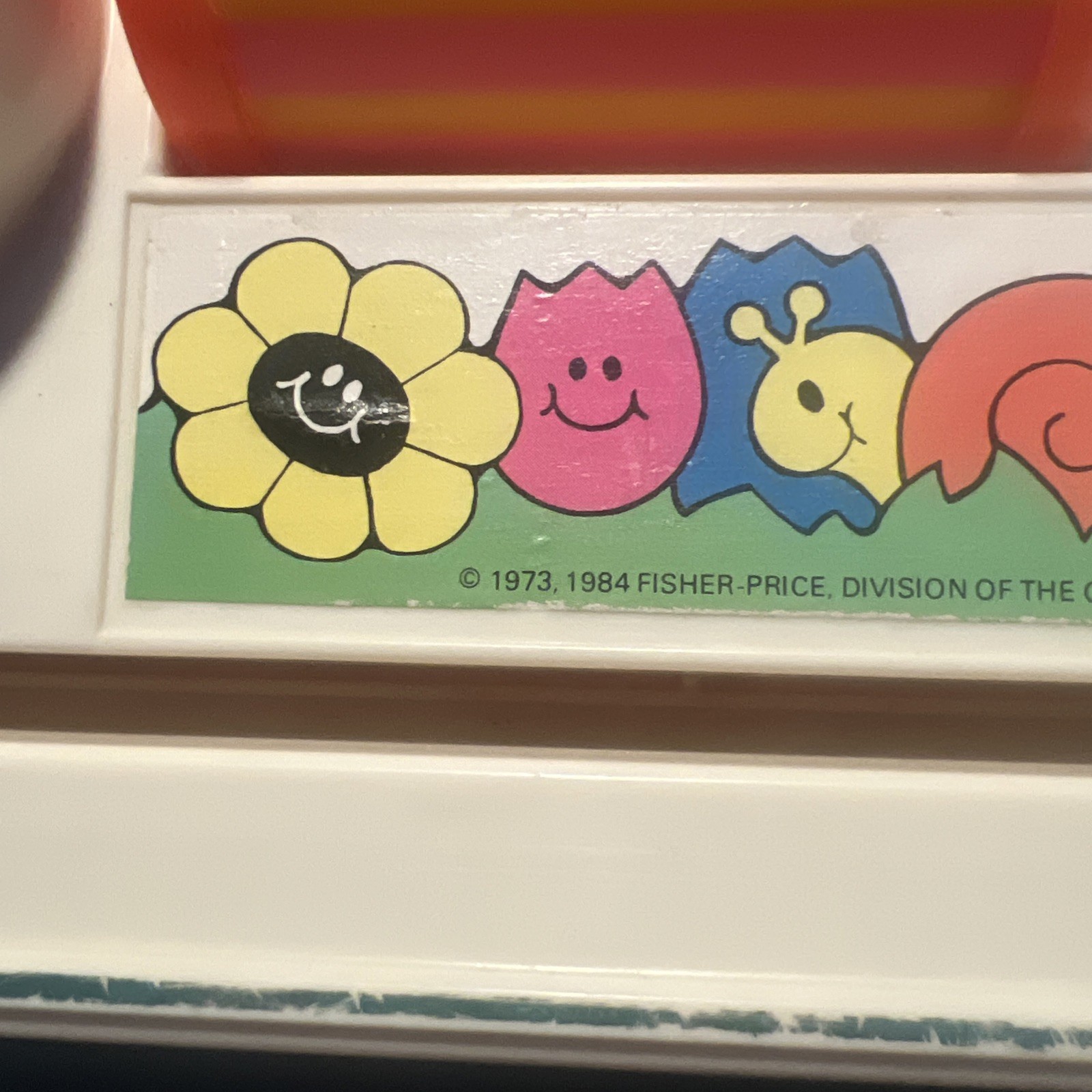 Vintage 1973 Fisher-Price Activity Center Baby Busy Board Crib Toy Puppies 1973