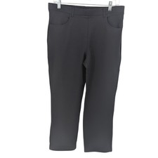 Quince Ponte Straight Leg Pants Large Petite Navy Blue Stretch Business Casual