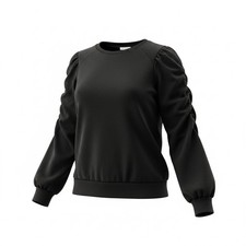 Gap Girl's Large Solid Ruffle Sweatshirt Black