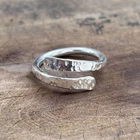 Hammered Sterling Silver Ring: Adjustable Boho Thumb Ring All Size