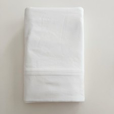 POTTERY BARN 700 Thread Count Sateen Flat Sheet : White - QUEEN