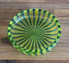 1950's Vintage MCM Venetian Murano Art Glass Dish Venini Barovier Blue Green