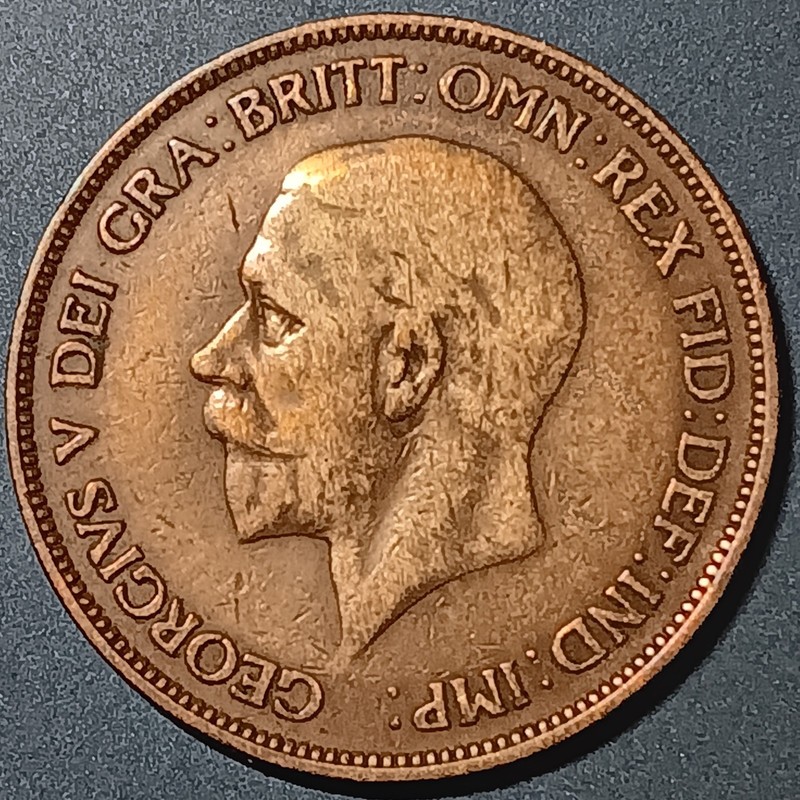 1928 Great Britain One Penny Very Nice Condition George V