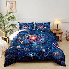 Full Size Galaxy Comforter Set for Kids Outer Space Themed Full Bedding Sets for