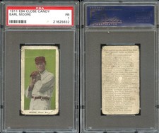 1911 E94 George Close Candy Earl Moore ~ olive background ~ PSA 1 sharp