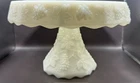 Vintage 1960s Anchor Hocking Milk Glass Pedestal Cake Stand 10" Harvest Grape