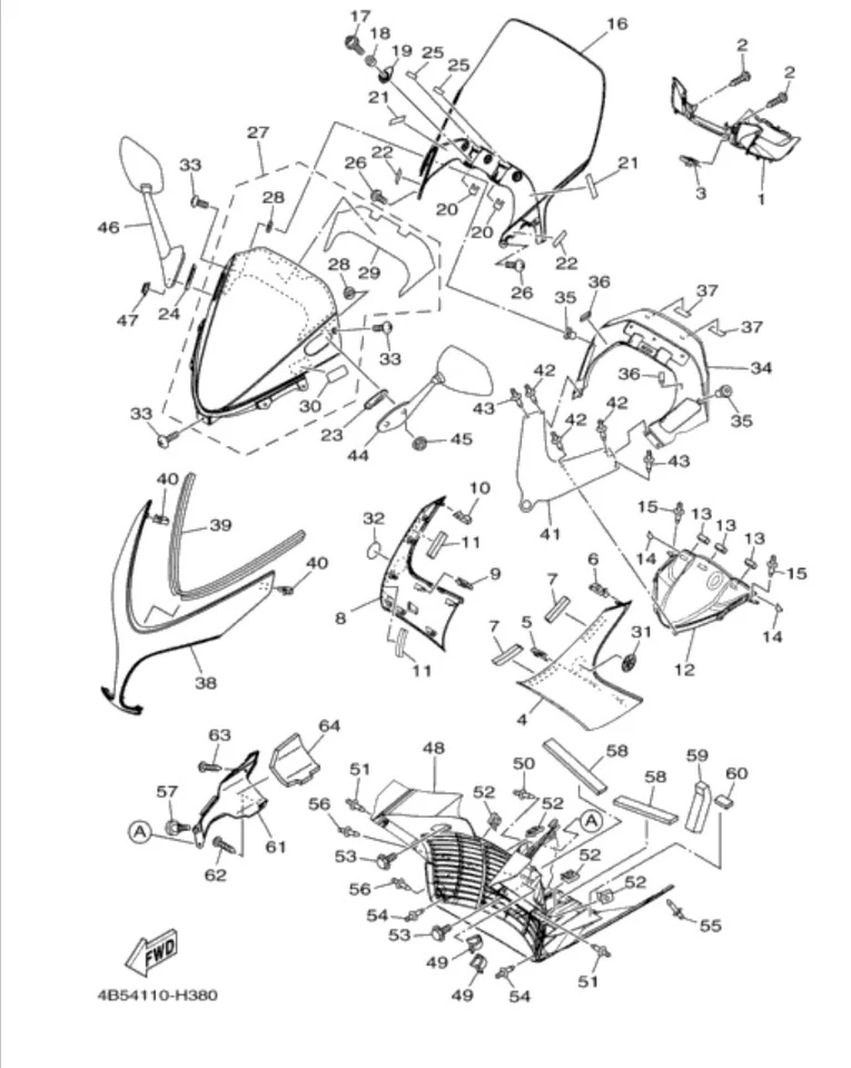 Kit Parabrisas Alto Original Yamaha TMax 500cc de 2008 a 2011 Foto 3 de 3