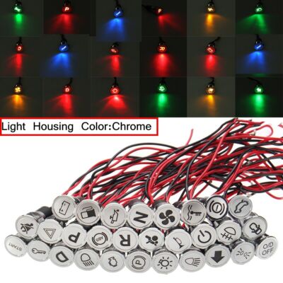 12-36V 8-16mm LED Armaturenbrett Warnleuchte Kontrollleuchte Universal Auto Boot