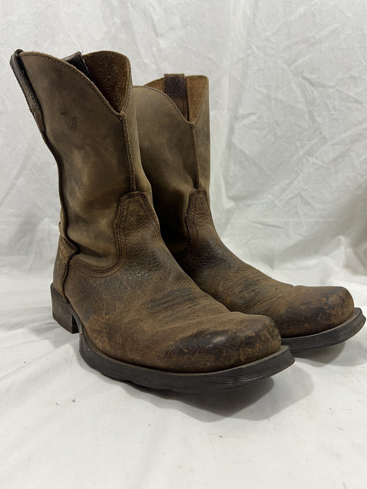 Ariat 35829 Brown Leather Square Toe Rambler Western Work Boots