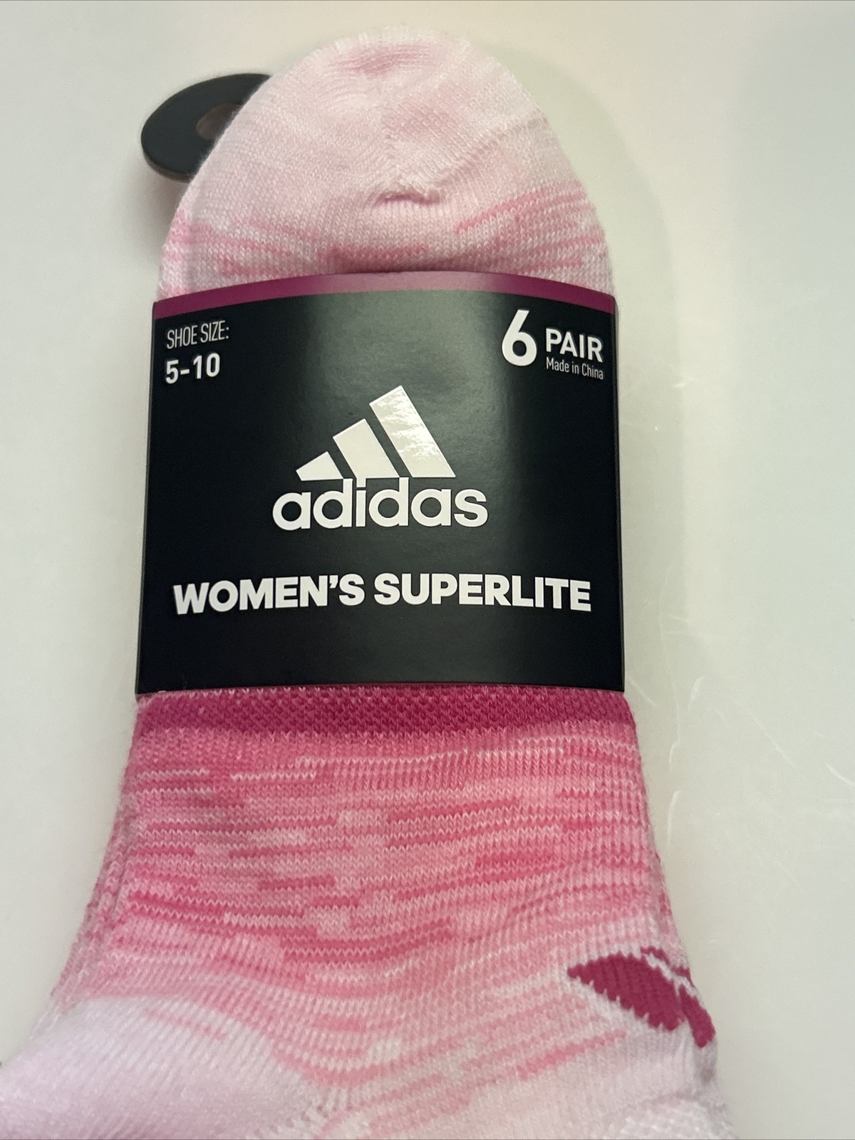 Adidas Women’s Socks Superlite No Show Athletic 6 Pairs Pink Shoe Size