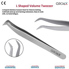 L-Shaped Volume Tweezers Serrated Dental Surgical Lash Extension Beauty Tweezer