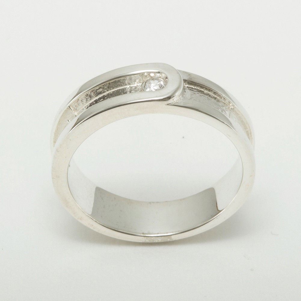 925 Sterling Silver Natural Diamond Mens Modern Band Ring - Sizes J to Z Najnowsze prace, popularność