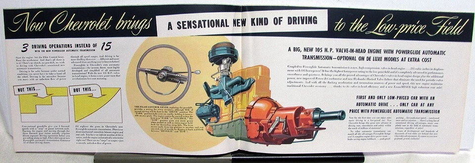 Chevrolet Stileline Fleetline Belair 1950 color venta folleto carpeta original Foto 4 de 4